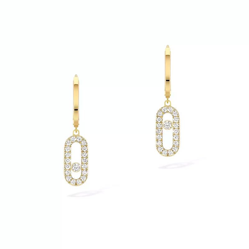 Messika Move Uno Yellow Gold Hoop Earrings