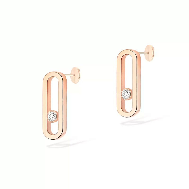 Messika Move Uno Rose Gold Diamond Earrings
