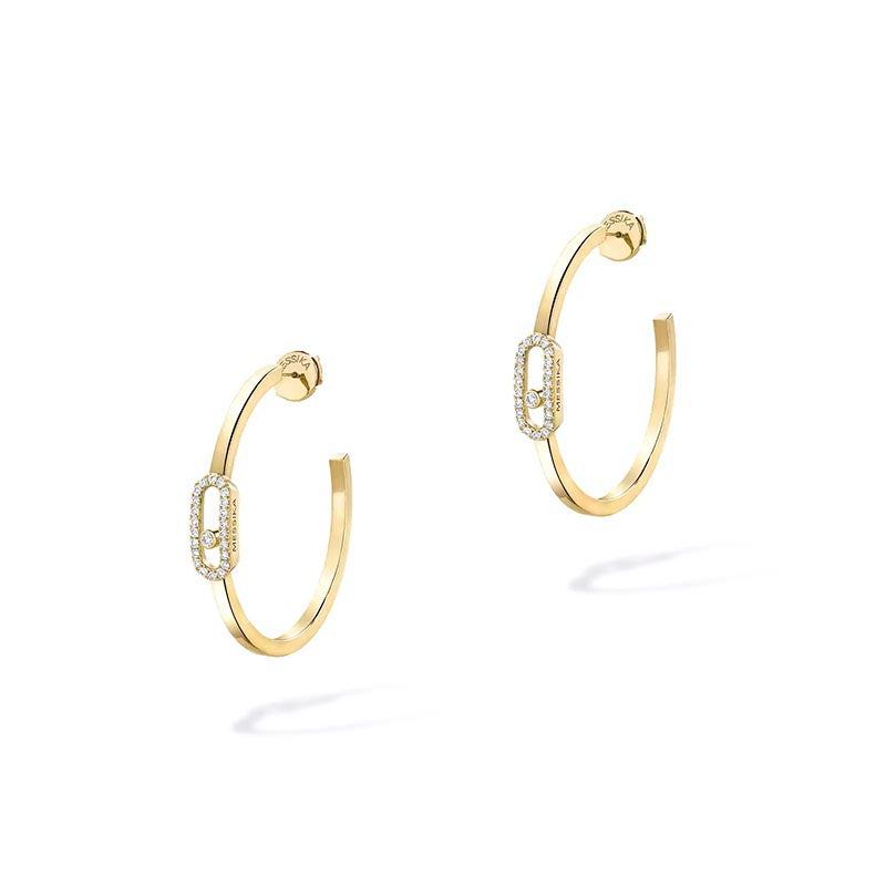 Messika Move Uno SM Yellow Gold Hoop Earrings
