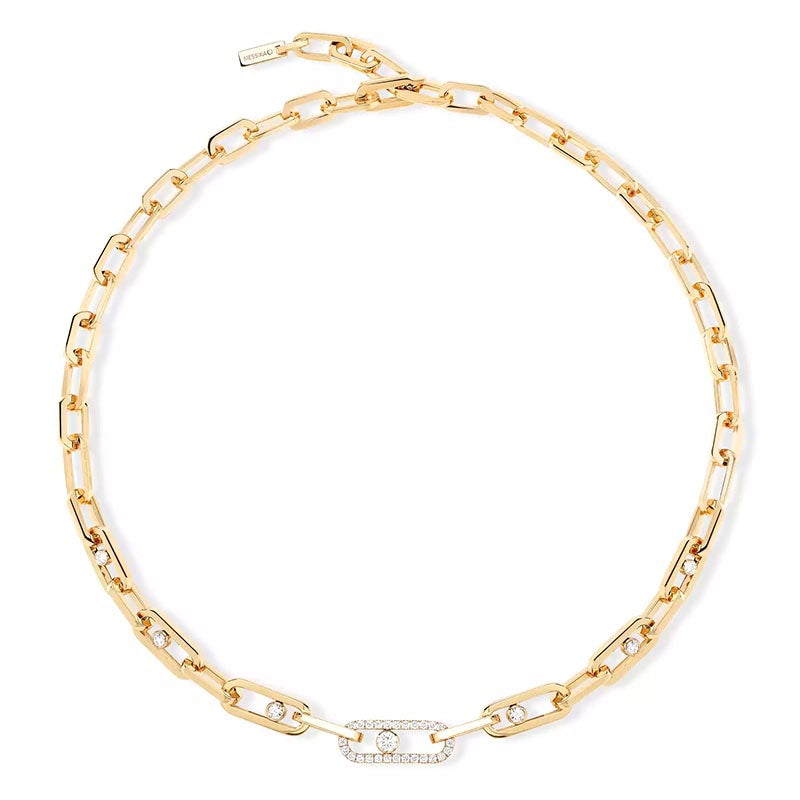 Messika Move Link Yellow Gold Diamond Necklace