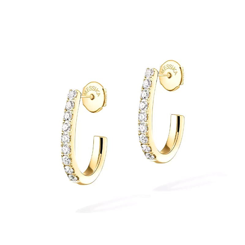 Messika Gatsby Yellow Gold XS Diamond Hoop Earrings