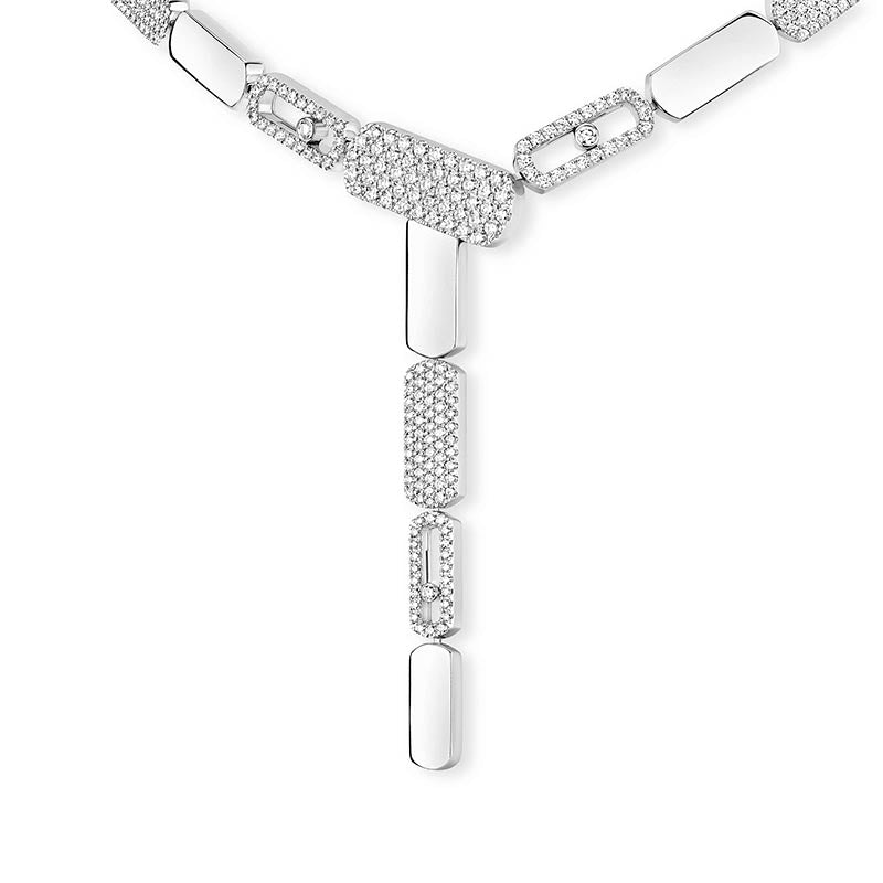 Messika Imperial Move Pavé White Gold PM Tie Necklace