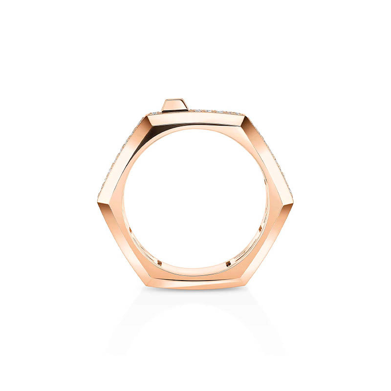 Messika Moderniste Rose Gold MM Diamond Pavé Ring
