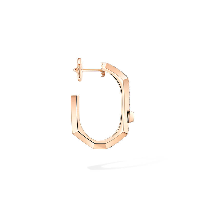 Messika Moderniste Single Pavé Rose Gold Hoop PM Earring