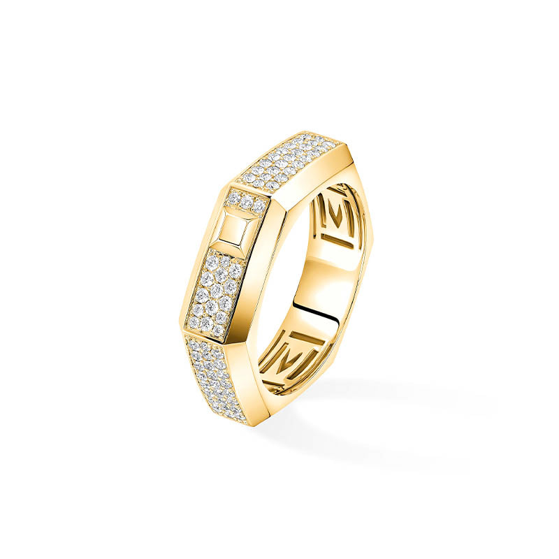 Messika Moderniste Yellow Gold MM Diamond Pavé Ring