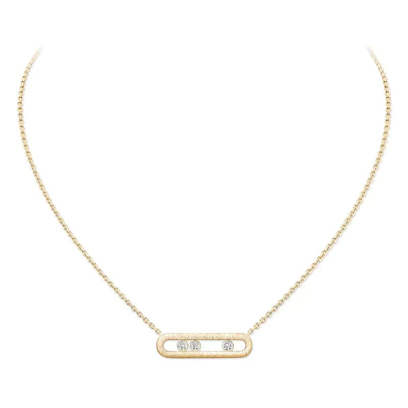 Messika Move Classic Ciselé Yellow Gold Diamond Pendant