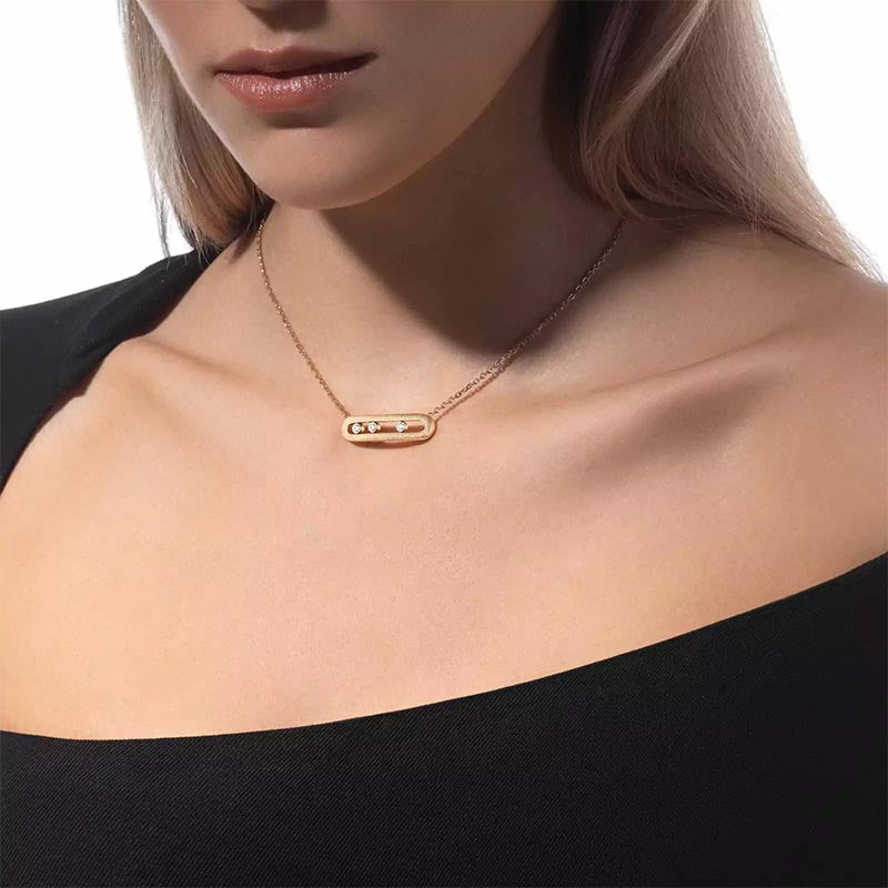 Messika Move Classic Ciselé Yellow Gold Diamond Pendant