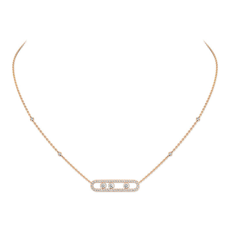 Messika Move Classic Pavé Rose Gold Diamond Necklace