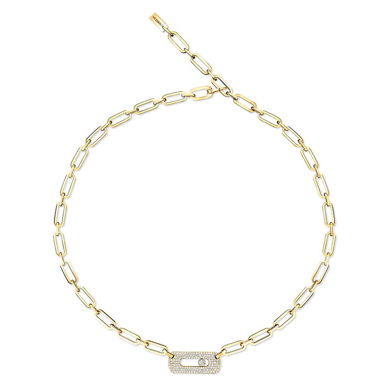 Messika Move Link Yellow Gold Diamond Necklace