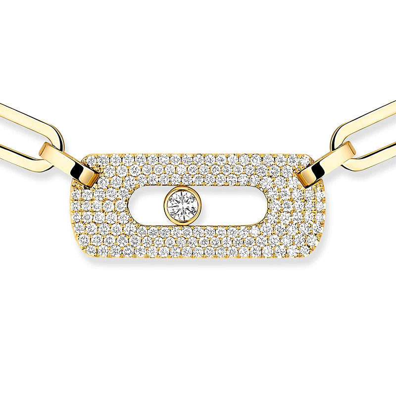 Messika Move Link Yellow Gold Diamond Necklace