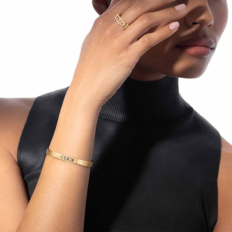 Messika Move Noa Ciselé Yellow Gold Bangle
