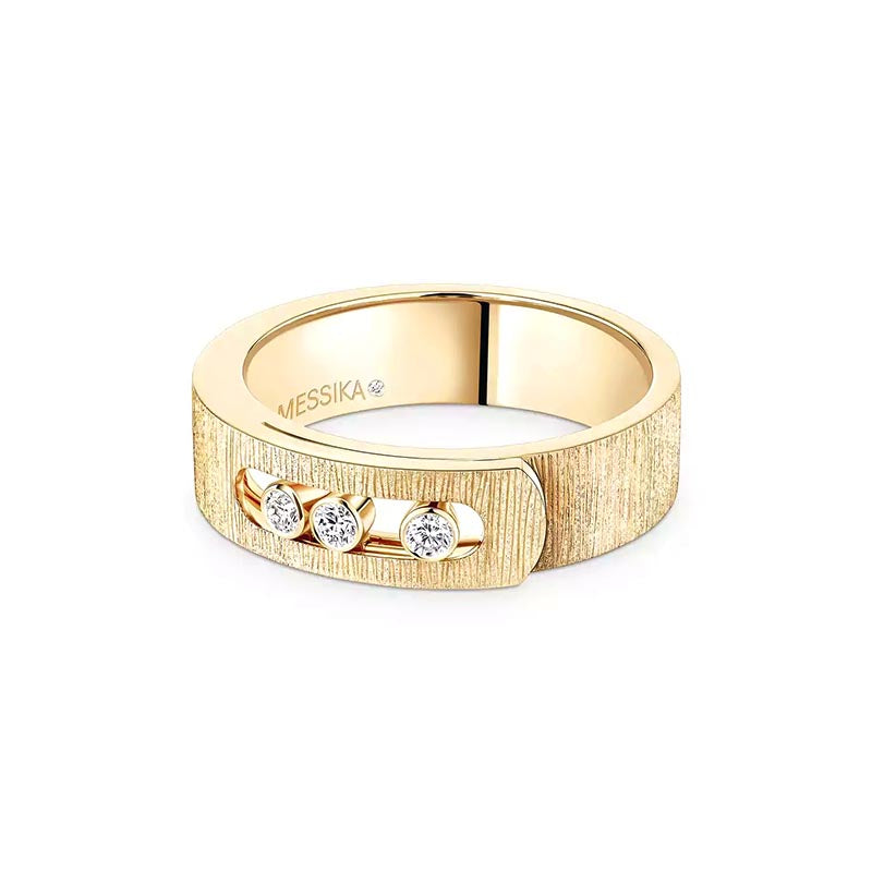 Messika Move Noa Ciselé Yellow Gold Diamond Ring