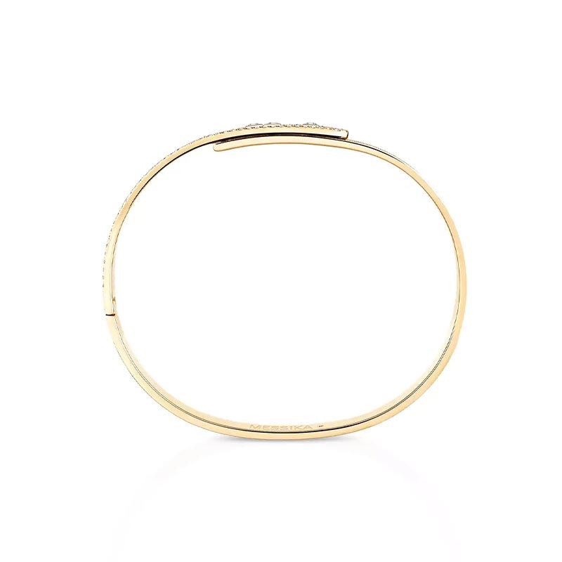 Messika Move Noa Ciselé Yellow Gold Semi-Pavé Diamond Bangle