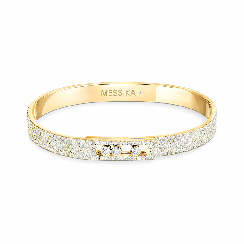 Messika Move Noa Full Pavé Yellow Gold Diamond Bangle