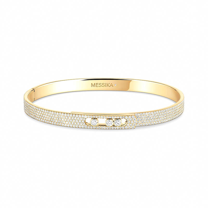 Messika Move Noa SM Full Pavé Yellow Gold Diamond Bangle