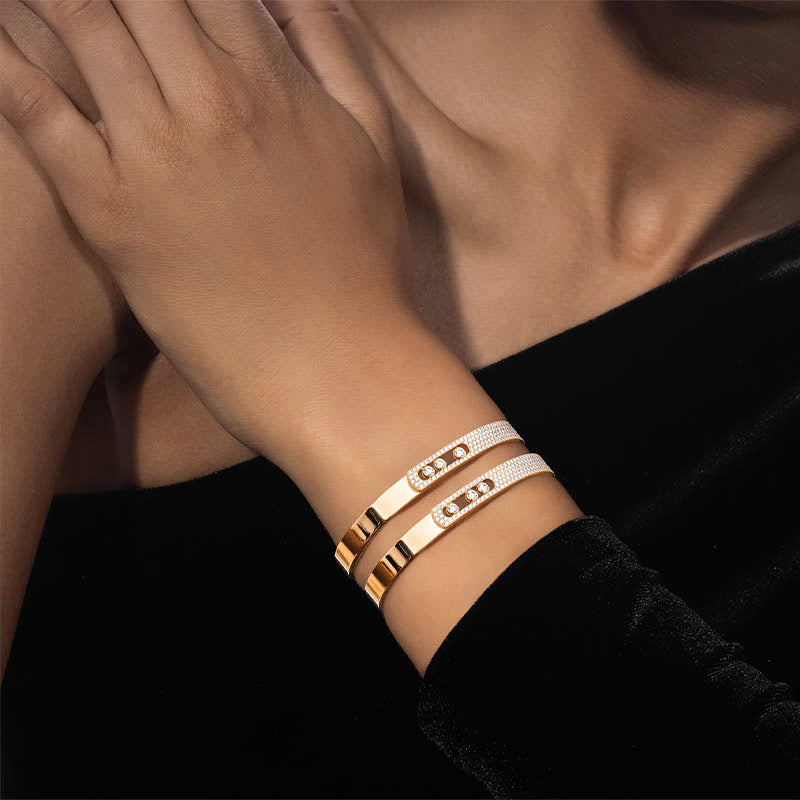 Messika Move Noa Semi Pavé Yellow Gold Diamond Bangle