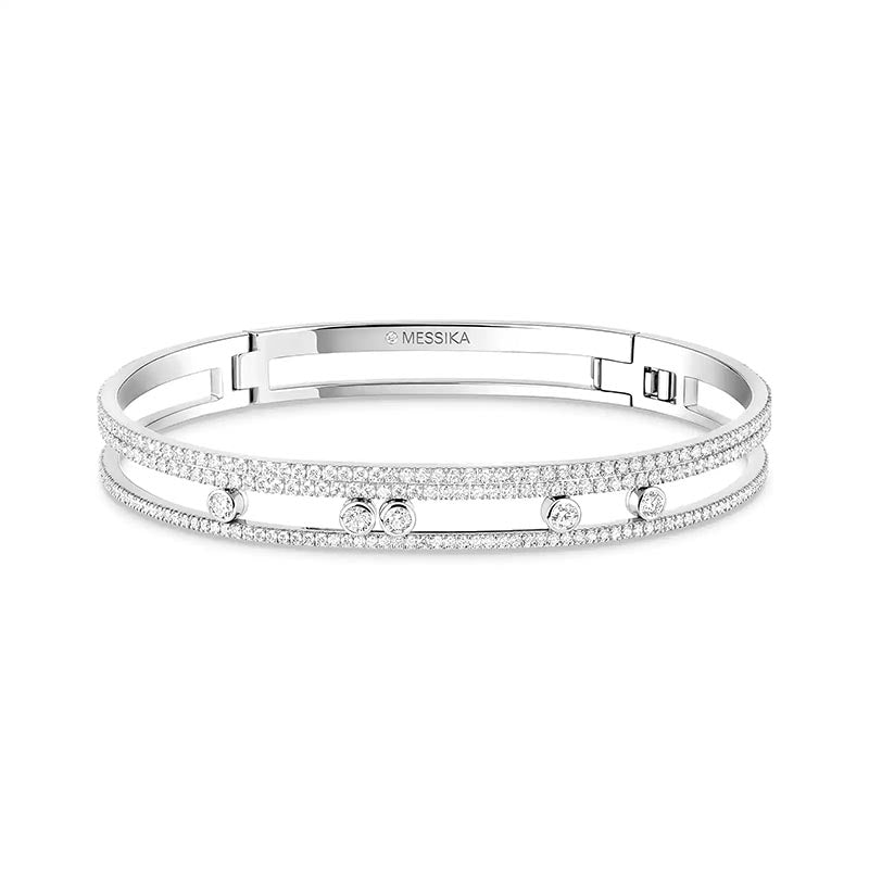 Messika Move Romane White Gold Pavé Diamond Bangle