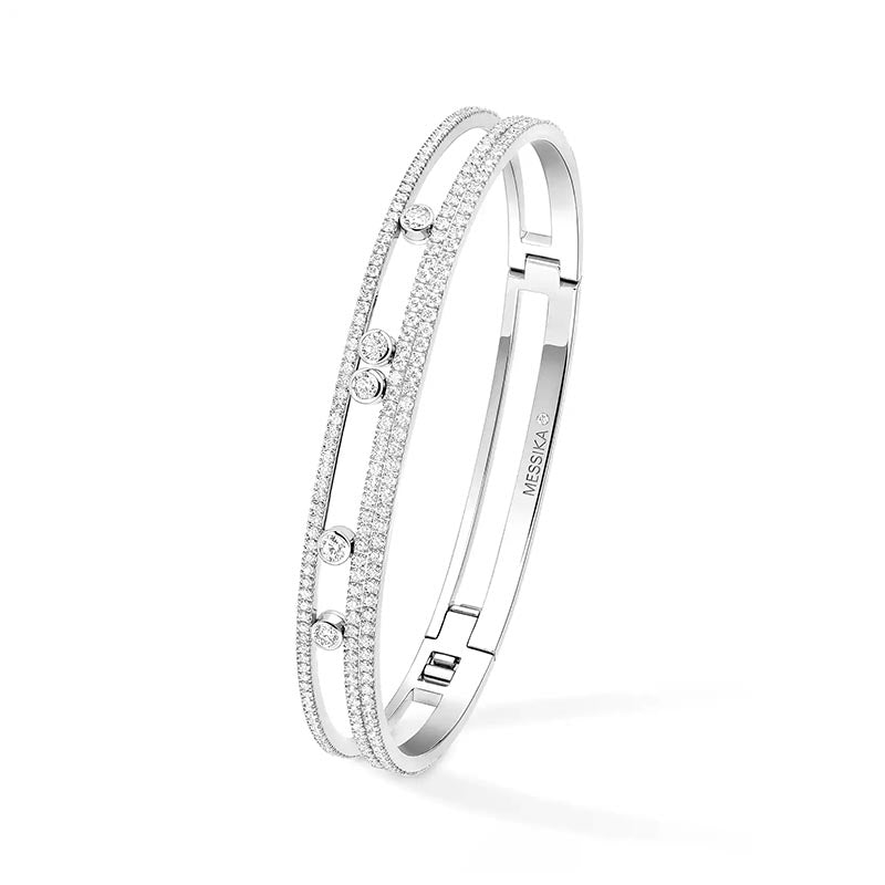 Messika Move Romane White Gold Pavé Diamond Bangle