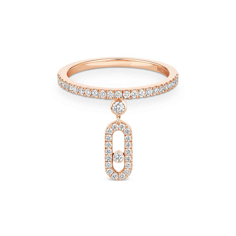 Messika Move Uno Pavé Rose Gold Drop Ring