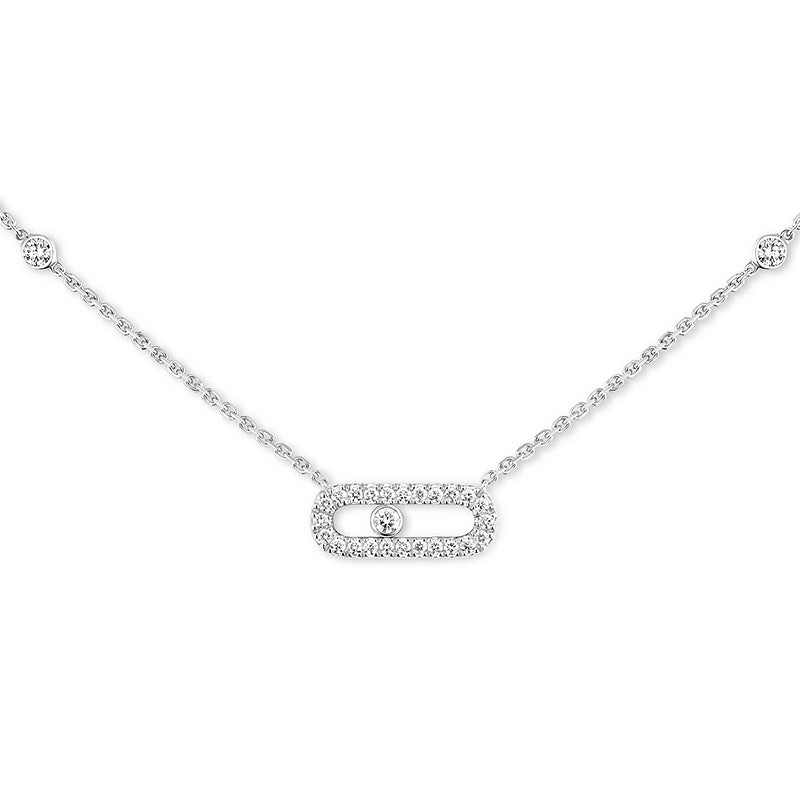 Messika Move Uno Pavé White Gold Diamond Necklace