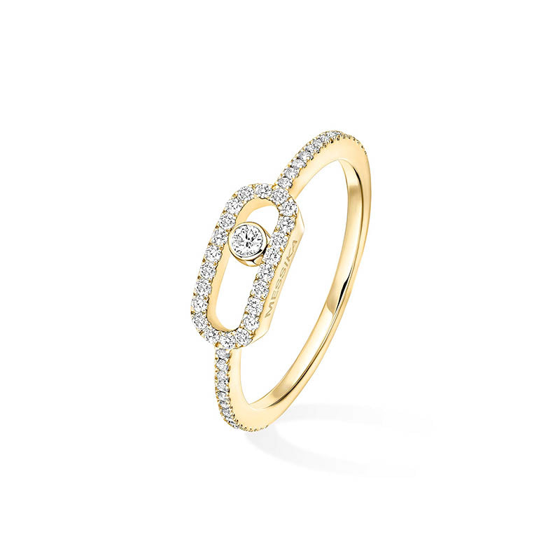 Messika Move Uno Pavé Yellow Gold Diamond Ring