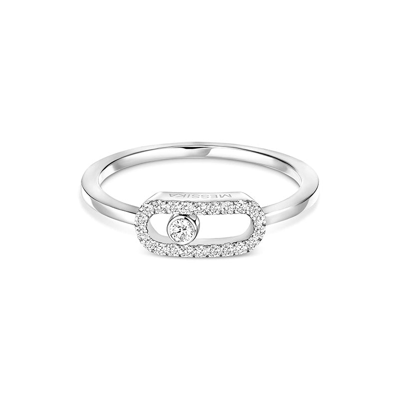 Messika Move Uno White Gold Half Pavé Diamond Ring