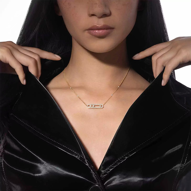 Messika Move Classic Pavé Yellow Gold Diamond Necklace