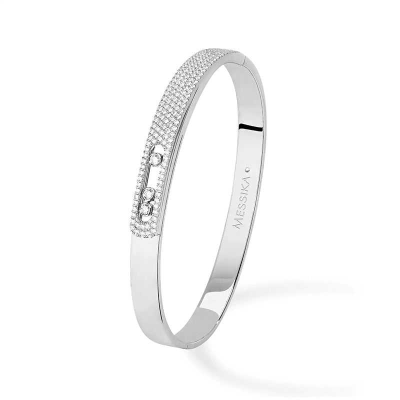 Messika Move Noa Semi Pavé White Gold Diamond Bangle
