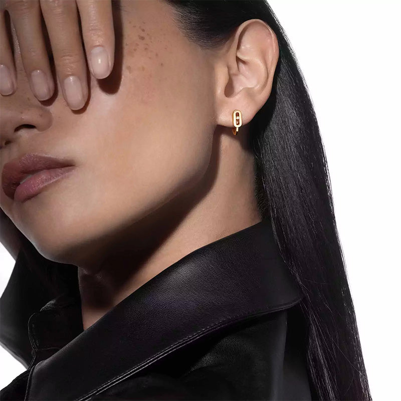 Messika Move Uno Yellow Gold Mini Hoop Earrings