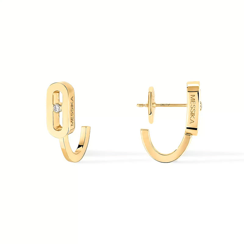 Messika Move Uno Yellow Gold Mini Hoop Earrings