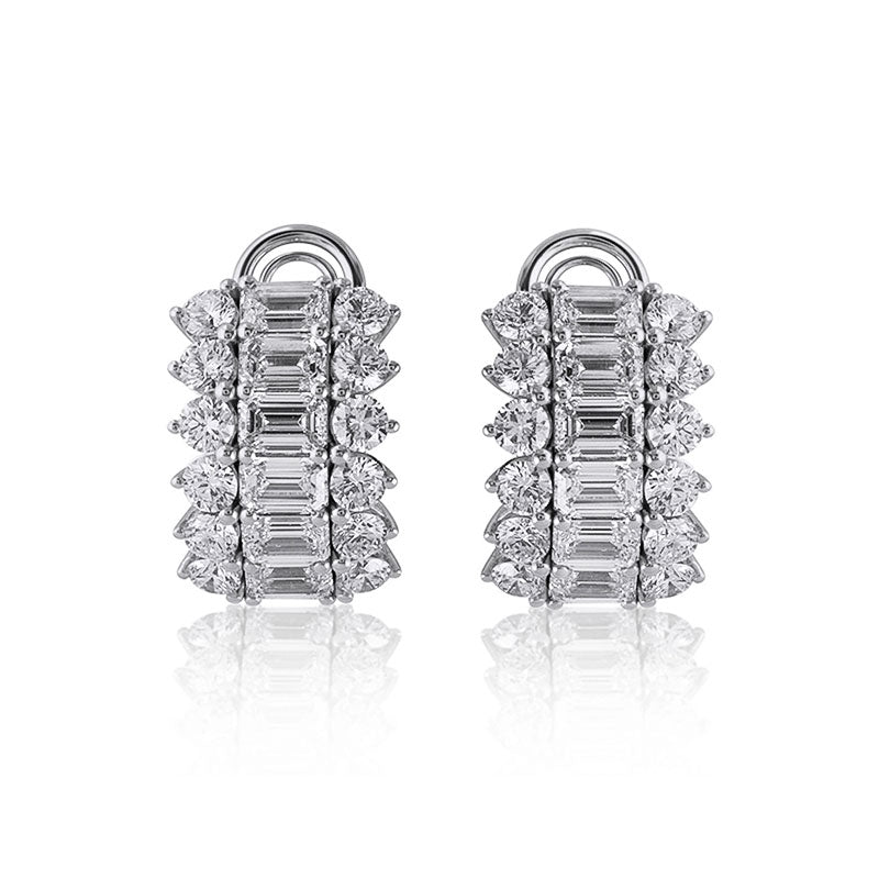 Picchiotti White Gold Emerald Cut Lover Diamond Earrings