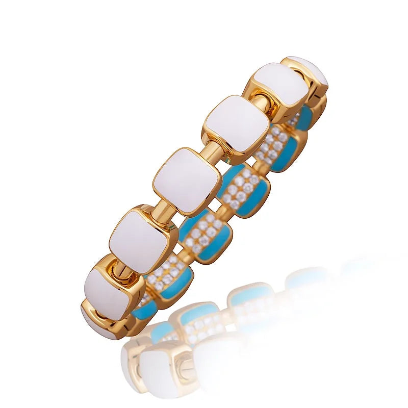 Picchiotti Bracelet B125 YG Turq White Ceramic