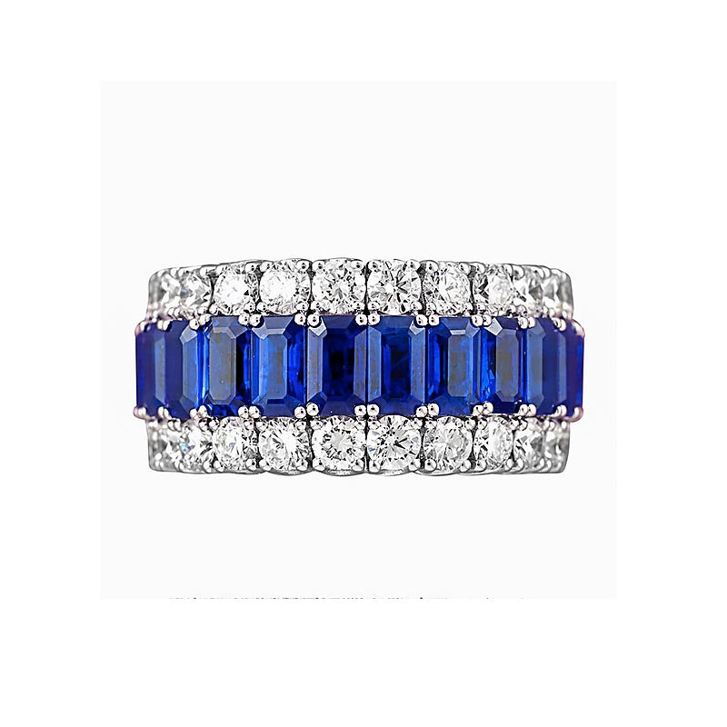 Picchiotti Xpandable ™ White Gold For the Love of Colour 11mm Blue Sapphire & Diamond Ring
