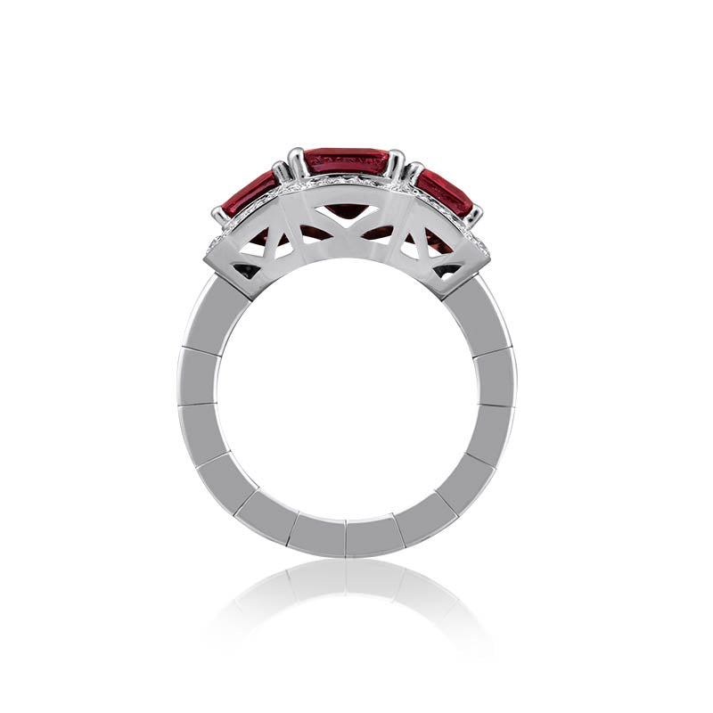Picchiotti Xpandable ™ White Gold Ruby & Diamond Cocktail Ring