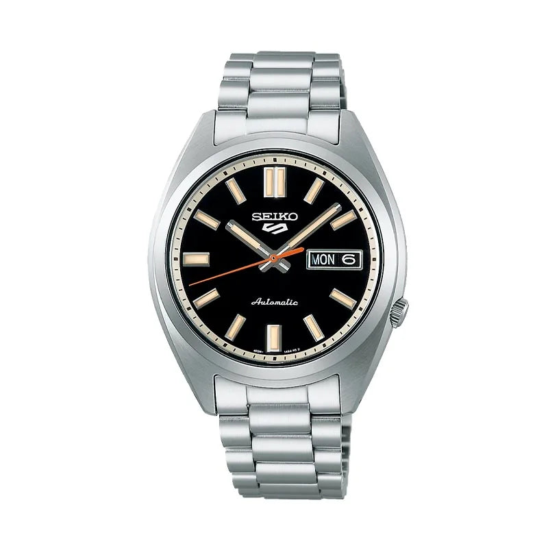 Seiko 5 sports automatic black dial stainless steel sale