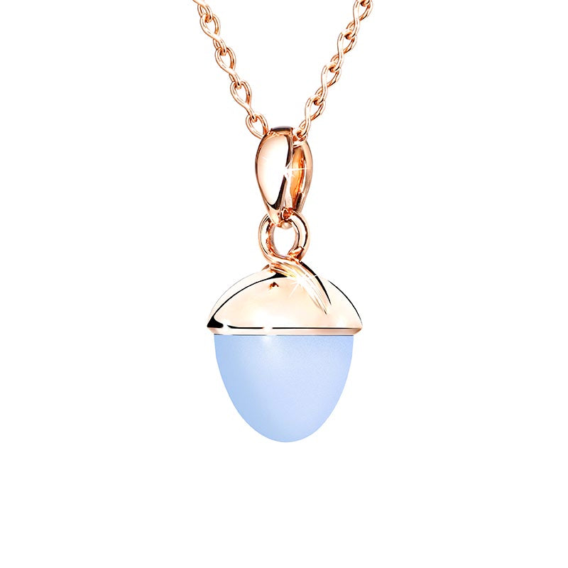Tamara Comilli Mikado XL Bouquet Aqua Chalcedony Rose Gold Pendant