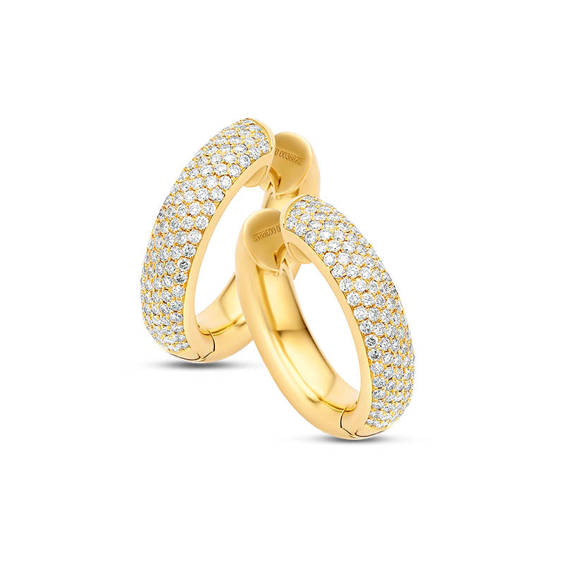 Tirisi Amsterdam Due Mini Yellow Gold Diamond Hoop Earrings