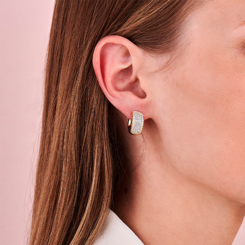 Tirisi Amsterdam Due Yellow Gold Diamond Hoop Earrings