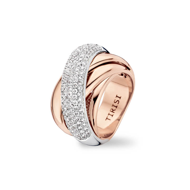 Tirisi Amsterdam Rose Gold Crisscross Diamond Ring