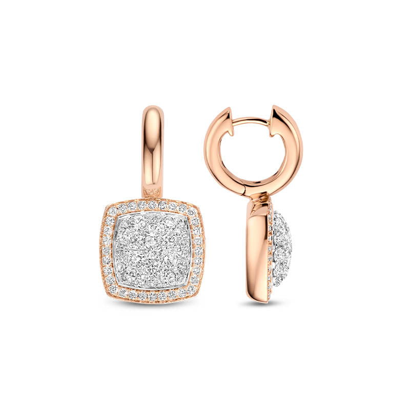 Tirisi Milano Exclusive Rose Gold Diamond Drop Earrings