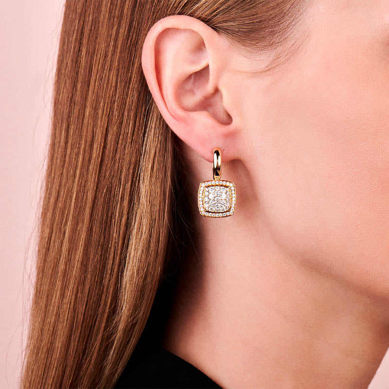 Tirisi Milano Exclusive Rose Gold Diamond Drop Earrings