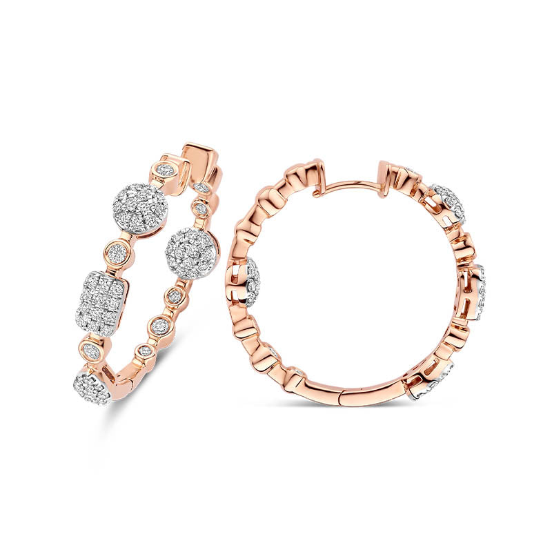 Tirisi Venice Exclusive Rose Gold Diamond Hoop Earrings