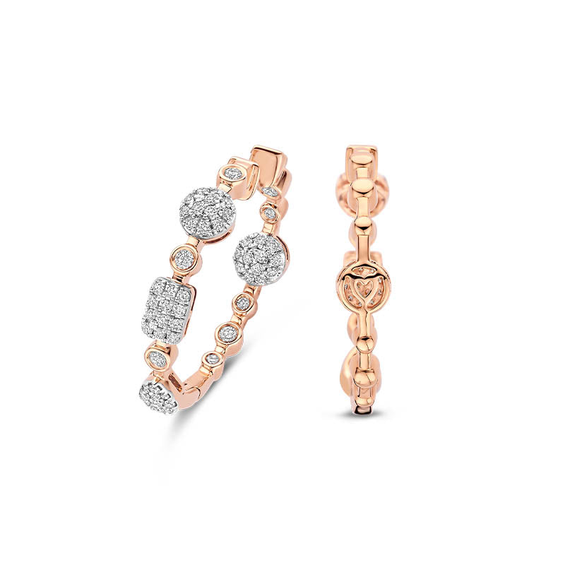 Tirisi Venice Exclusive Rose Gold Diamond Hoop Earrings