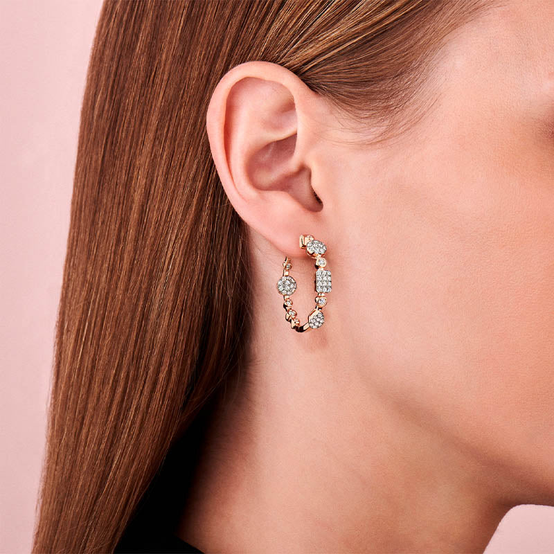 Tirisi Venice Exclusive Rose Gold Diamond Hoop Earrings