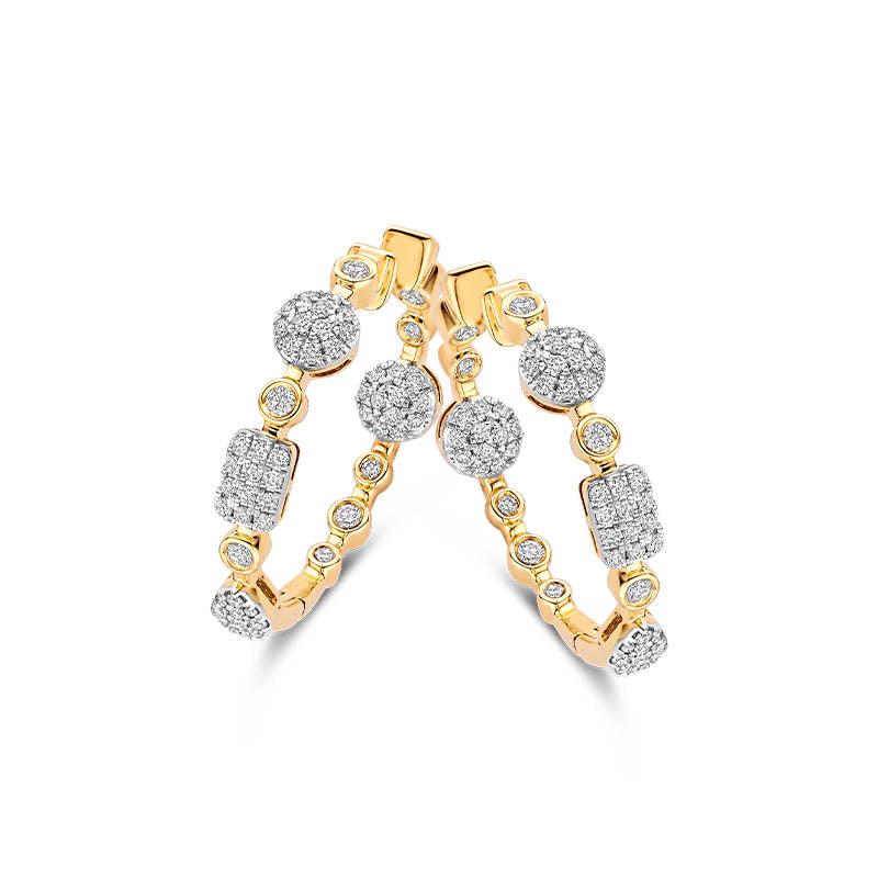 Tirisi Venice Exclusive Yellow Gold Diamond Hoop Earrings