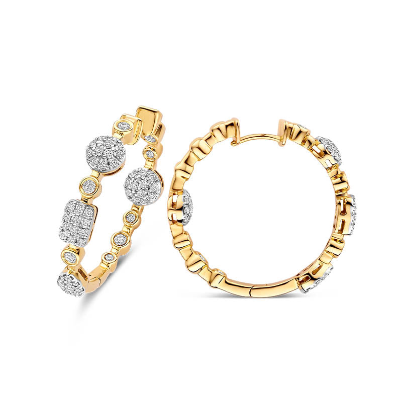 Tirisi Venice Exclusive Yellow Gold Diamond Hoop Earrings