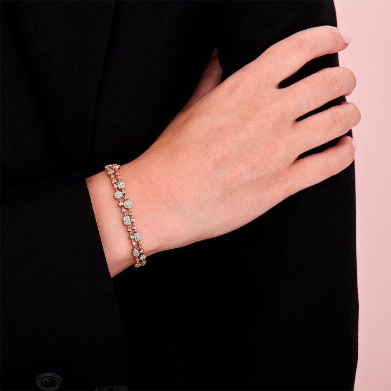 Tirisi Venice Exclusive Rose Gold Double Layer Diamond Bracelet