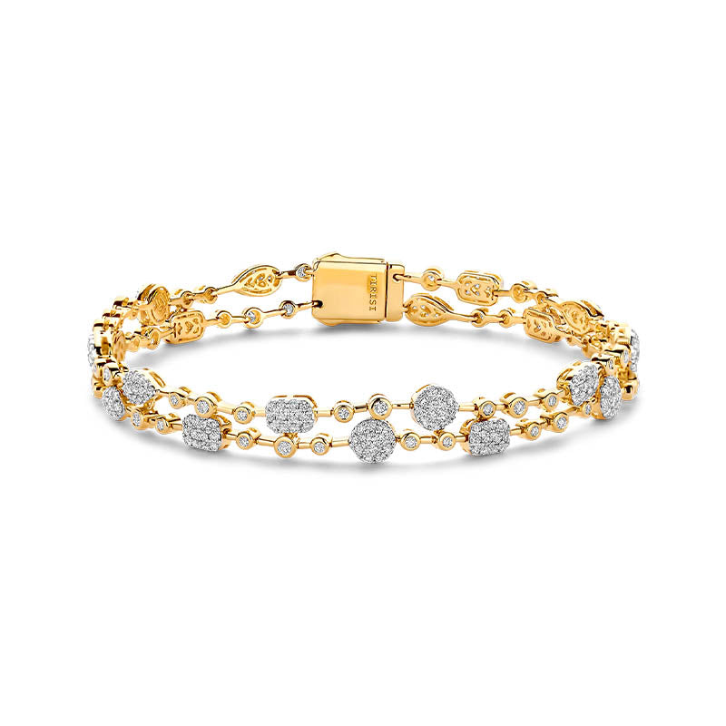 Tirisi Venice Exclusive Yellow Gold Double Layer Diamond Bracelet