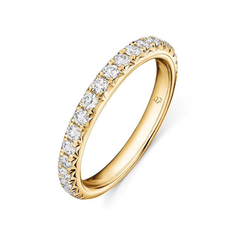 Hearts on Fire Vela Yellow Gold French Pavé Diamond Band