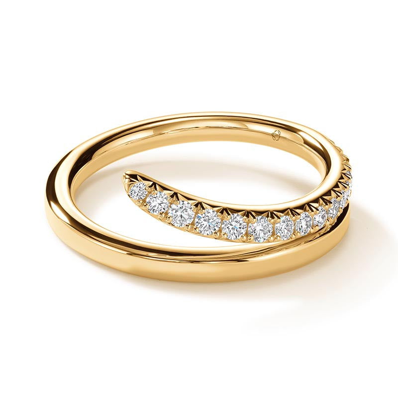 Hearts on Fire Vela Yellow Gold French Cut Pavé Diamond Ring